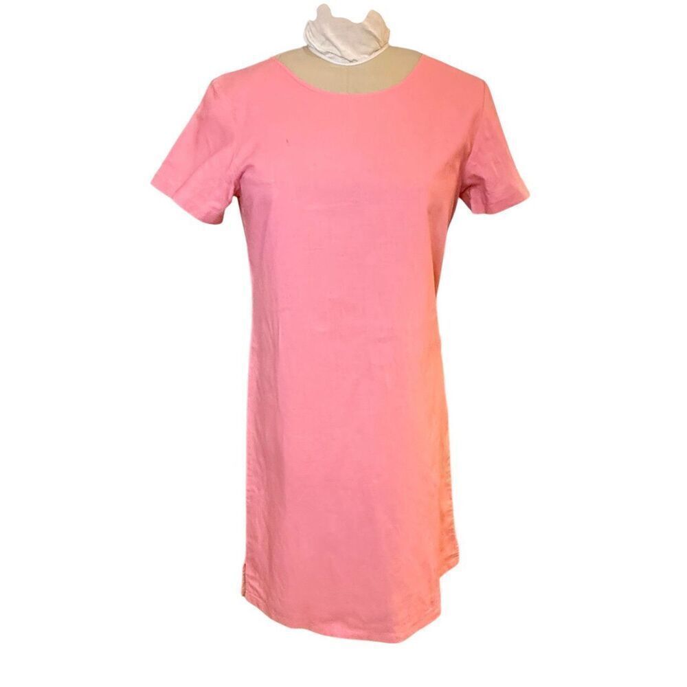 Susan Bristol Linen Blend Sheath Dress Small Pink Knee Length Spring